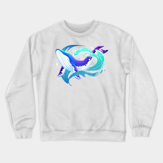 Multicolor Whale Crewneck Sweatshirt by Billy23-Shop